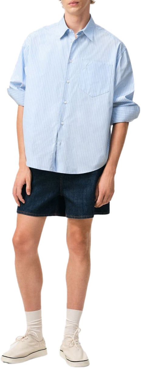 AMI Paris Shirts Clear Blue Blauw