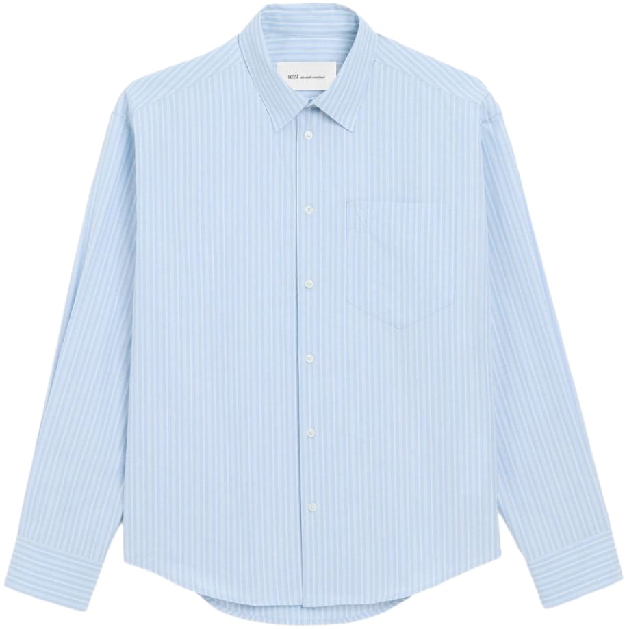 AMI Paris Shirts Clear Blue Blauw
