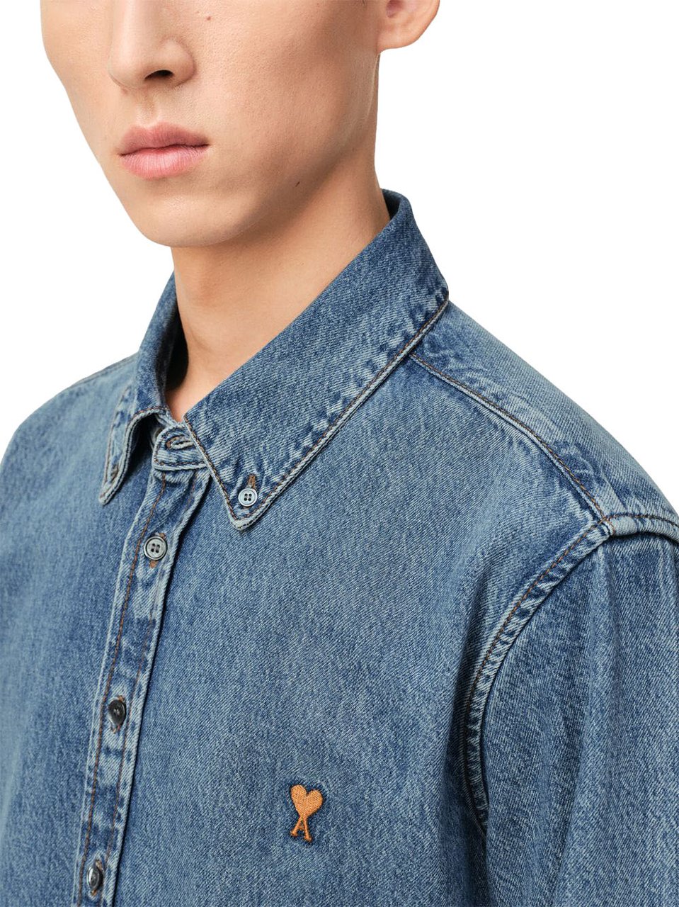 AMI Paris Shirts Bleu Blauw