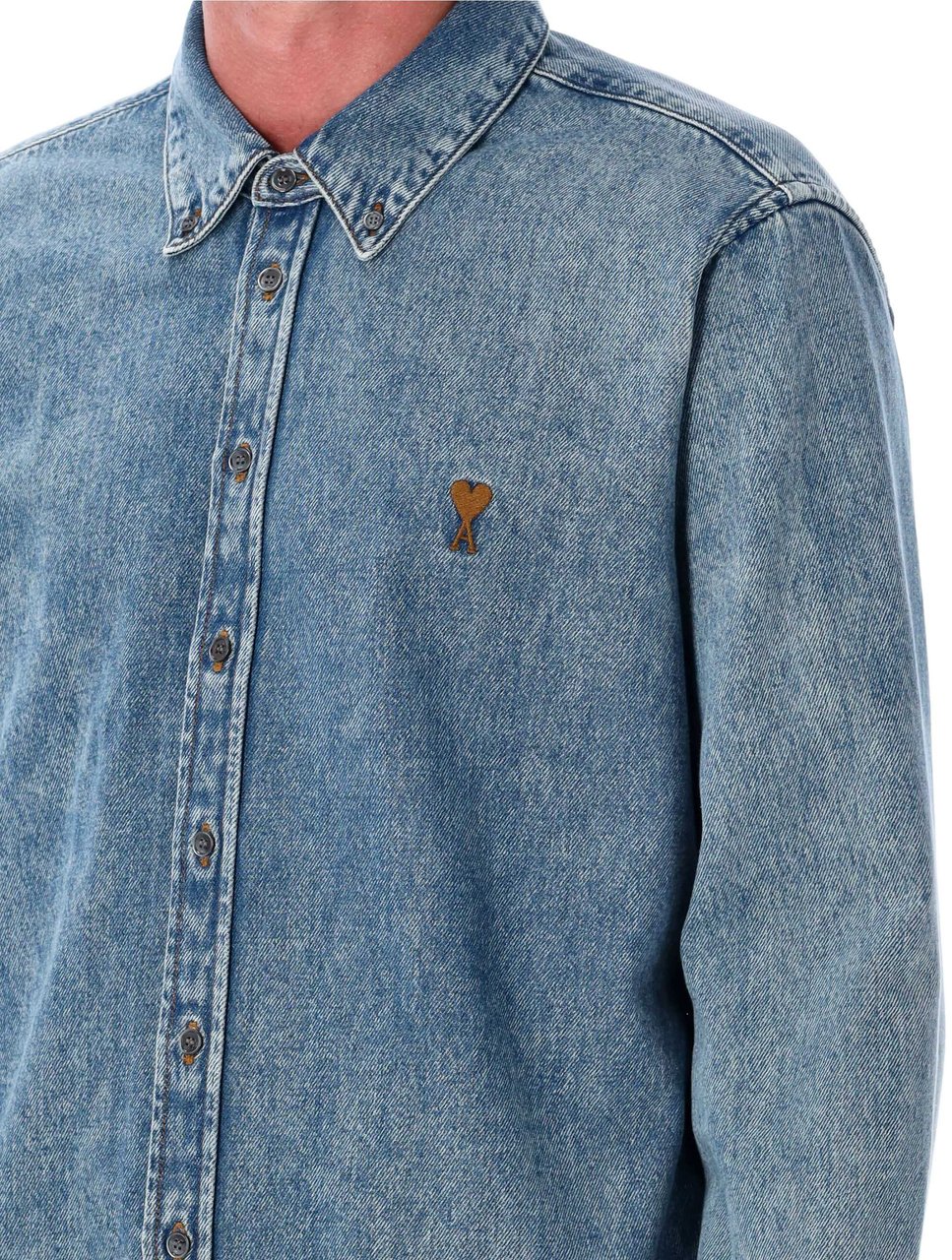 AMI Paris Adc Shirt Used Blue Blauw