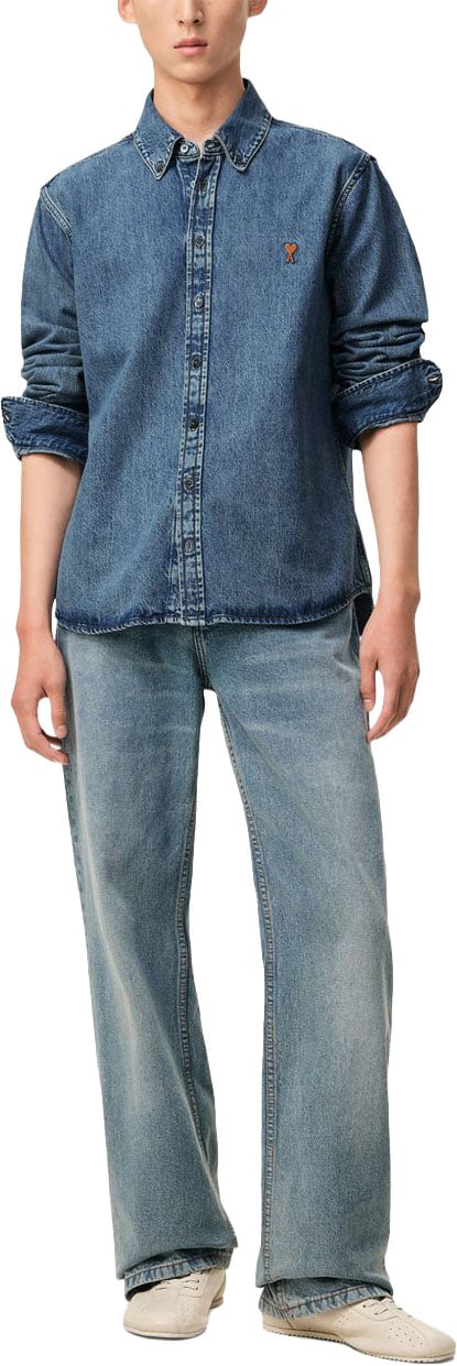 AMI Paris Shirts Bleu Blauw