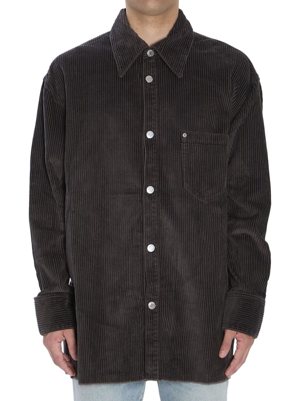 AMI Paris Shirts Antracite Donkergrijs