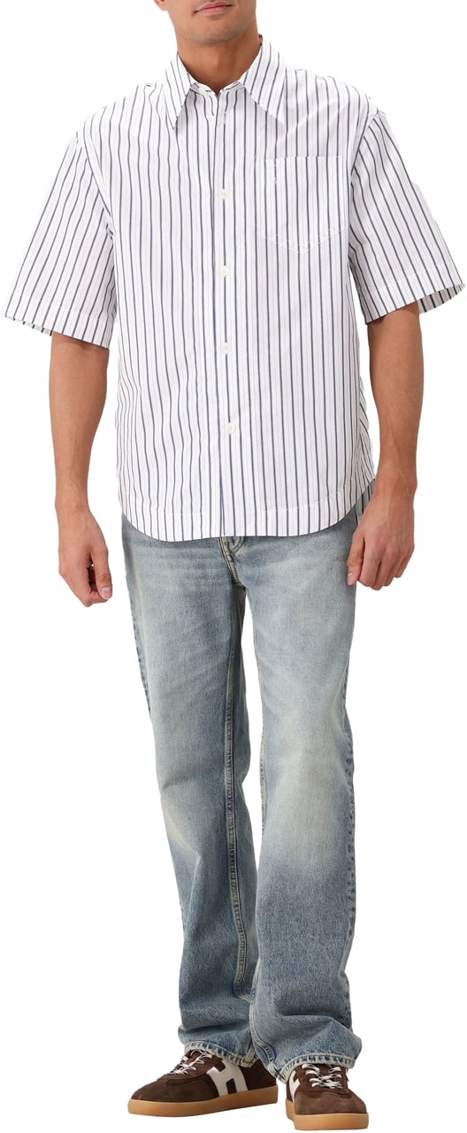 AMI Paris AMI Paris Overhemd Wit Embossed ADC Wide Fit Shirt Wit