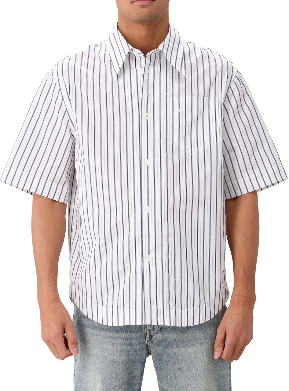 AMI Paris AMI Paris Overhemd Wit Embossed ADC Wide Fit Shirt Wit