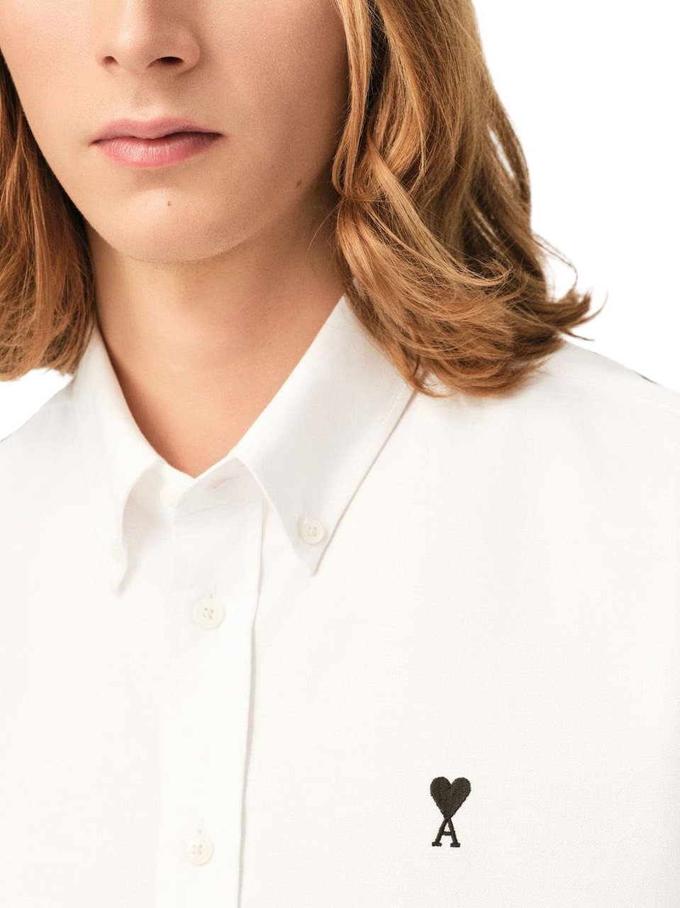 AMI Paris Shirts Blanc Naturel Wit