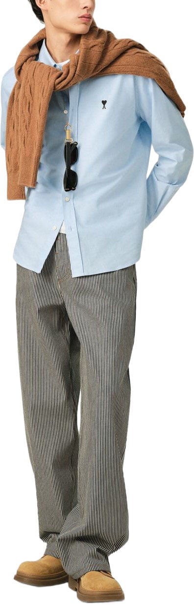 AMI Paris Shirts Bleu Ciel Lichtblauw