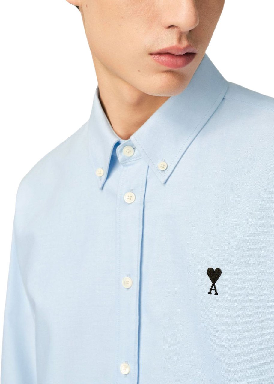 AMI Paris Shirts Bleu Ciel Lichtblauw