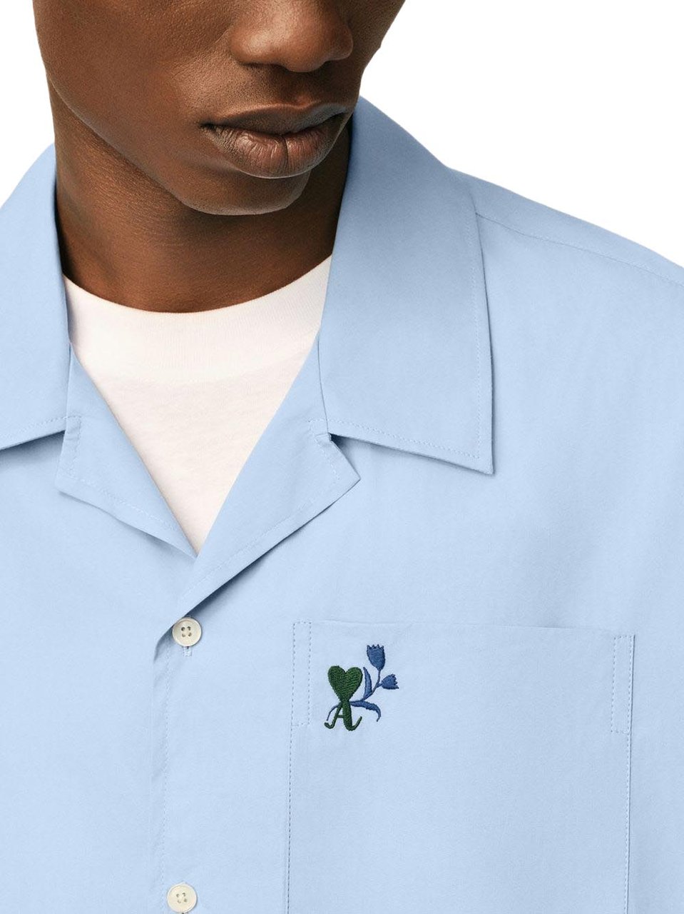 AMI Paris Shirts Bleu Lichtblauw