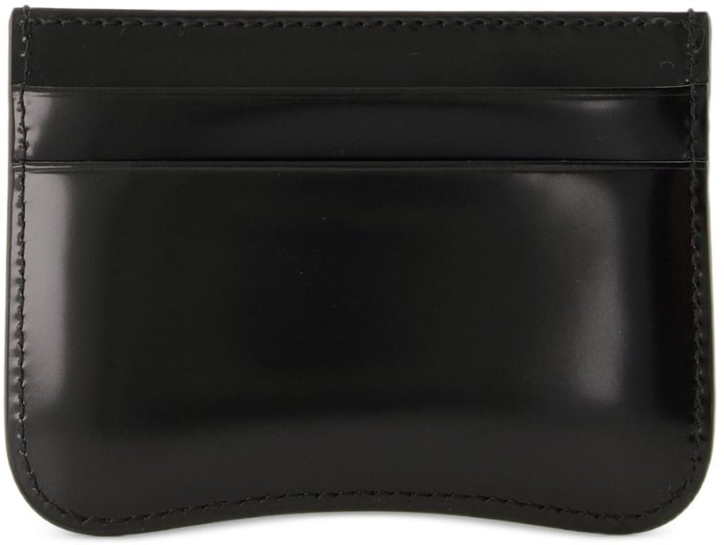 AMI Paris Square-Shaped Black Wallet With Card Slots Zwart