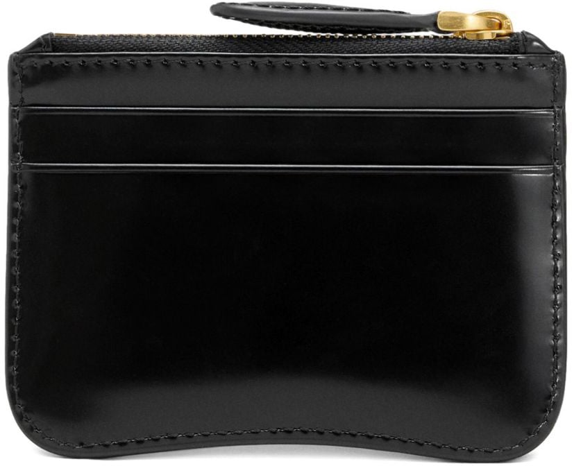 AMI Paris Black Glazed Wallet Zwart
