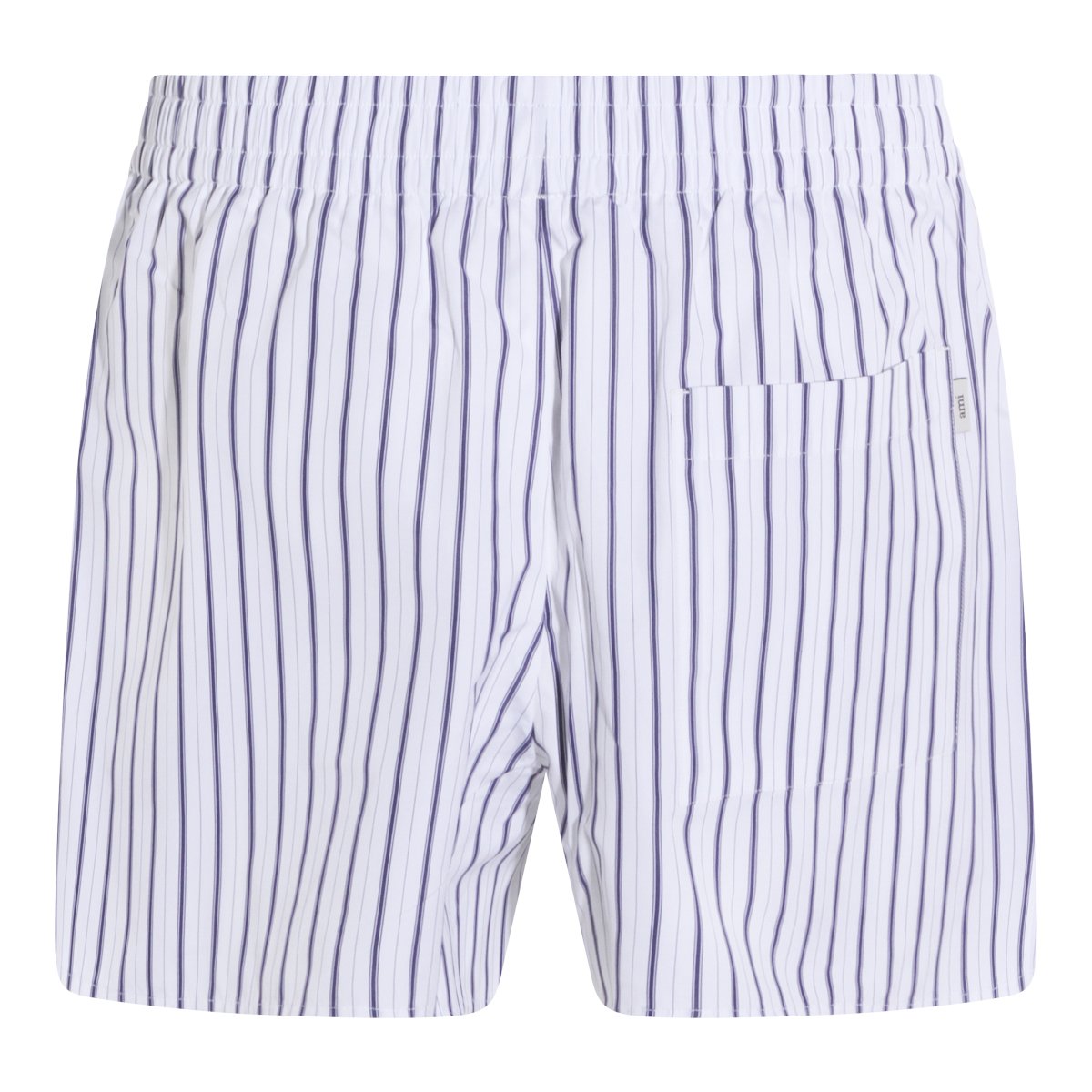 AMI Paris Vertical Striped Shorts Wit