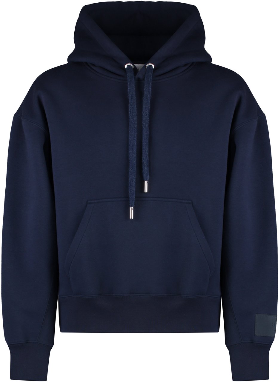 AMI Paris Cotton hoodie Blauw