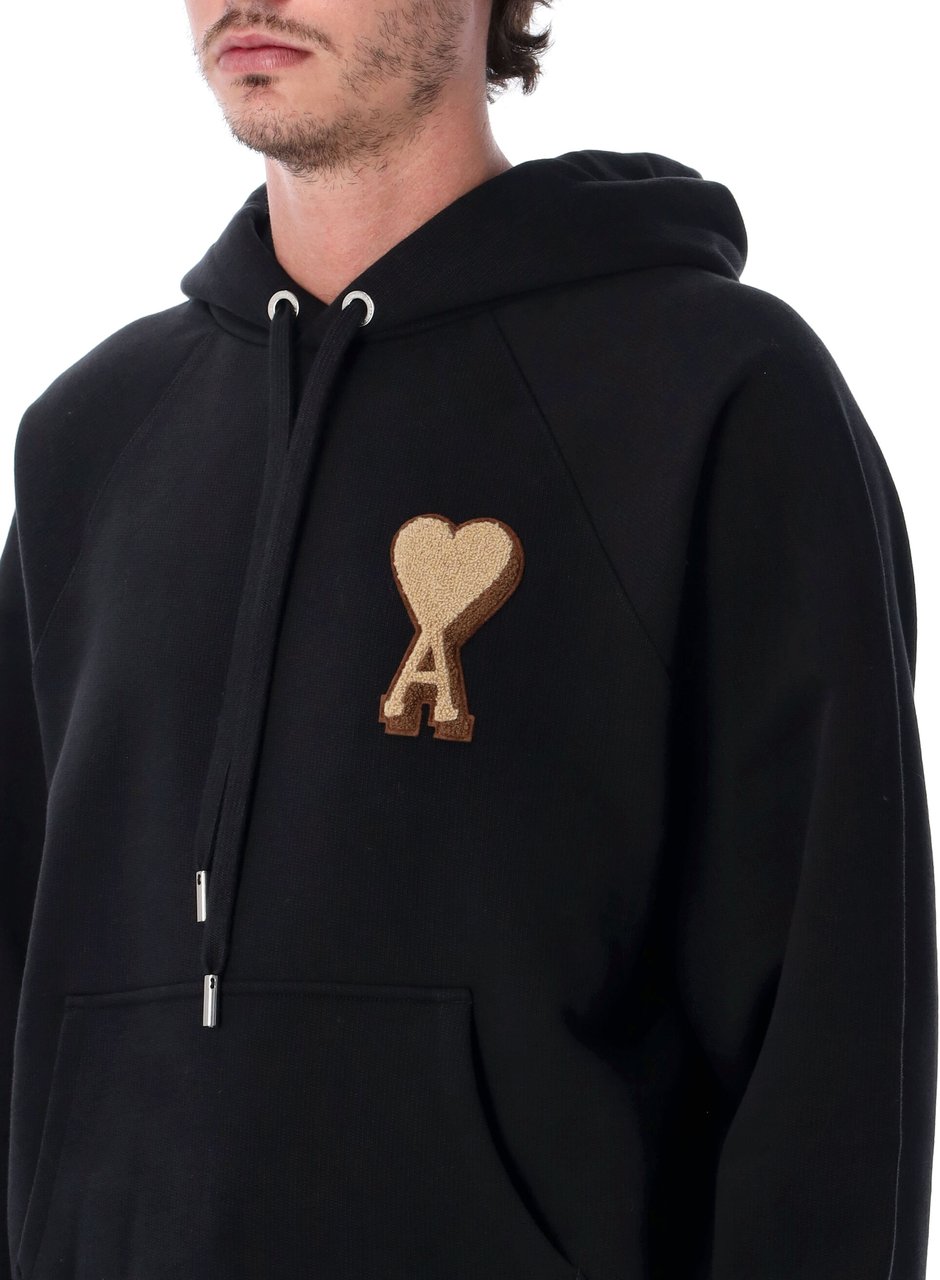 AMI Paris Hoodie Adc Nero Zwart