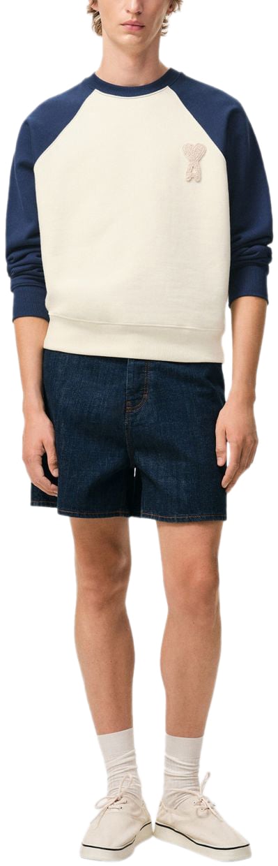 AMI Paris Sweaters White Blue Blauw