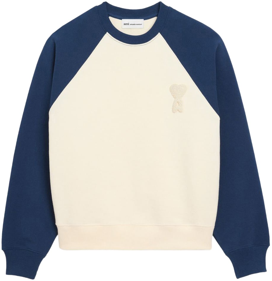 AMI Paris Sweaters White Blue Blauw
