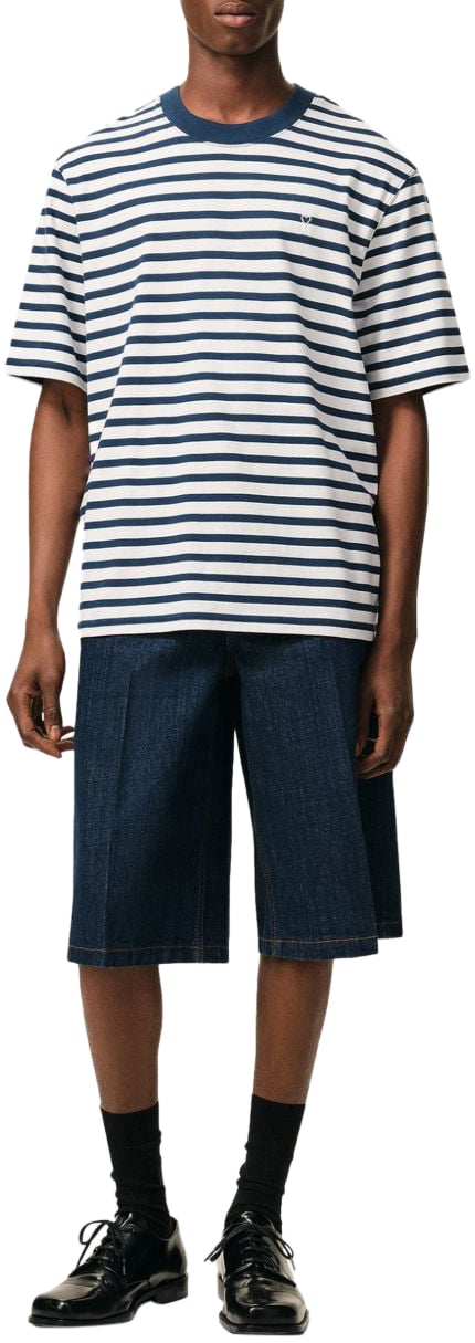 AMI Paris T-Shirts And Polos White Blue Blauw