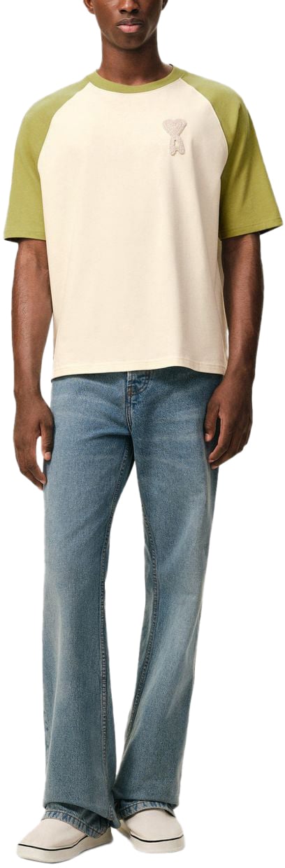 AMI Paris T-Shirts And Polos Créme Olive Beige