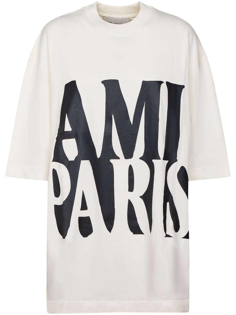 AMI Paris Oversized Cotton T-Shirt with Bold Ami Paris Print Wit