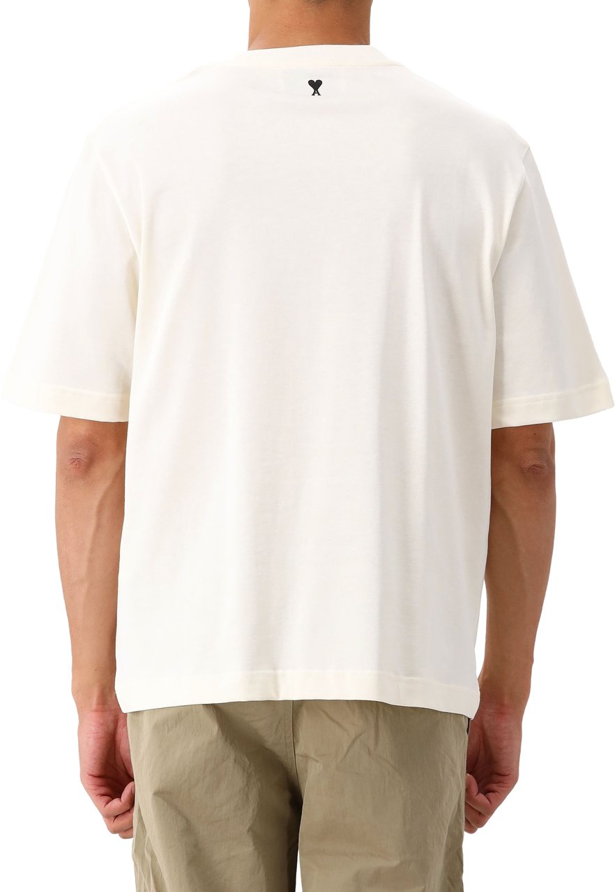 AMI Paris T-Shirt Beige Heritage Print Beige