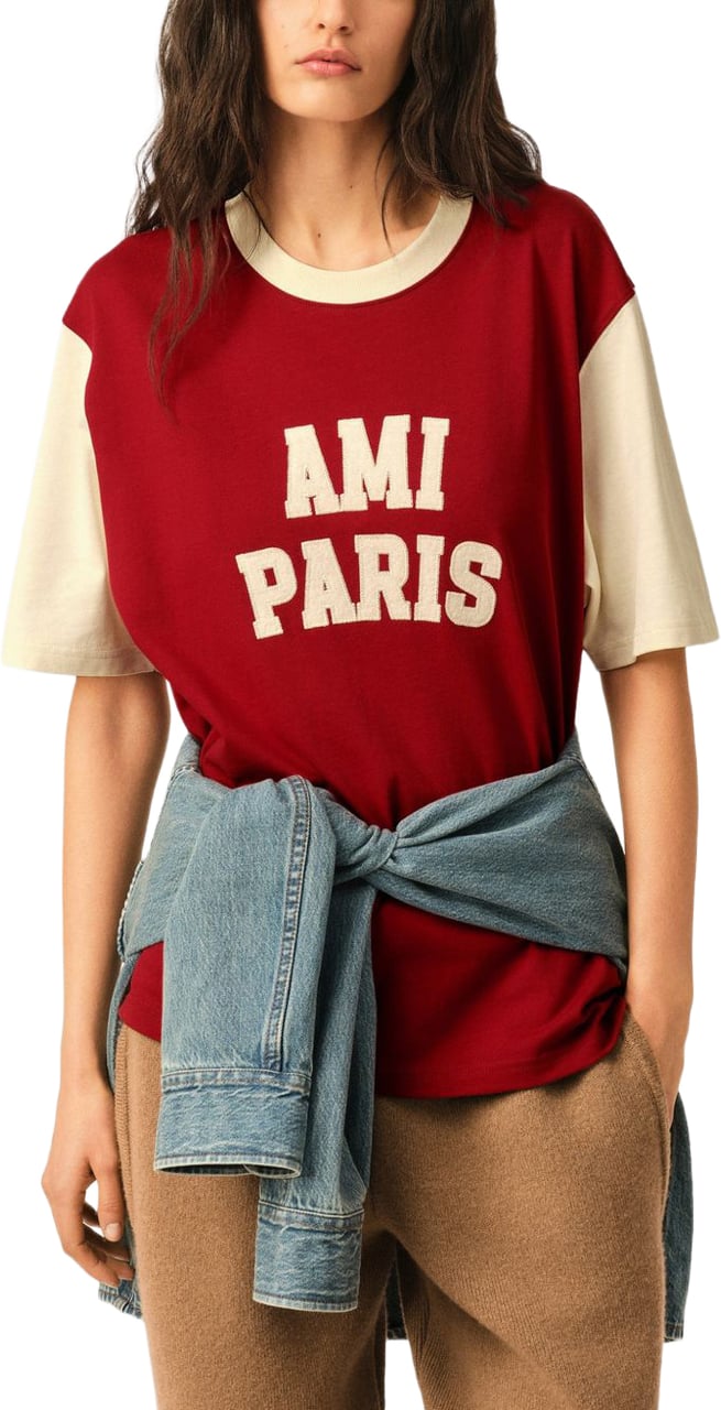 AMI Paris T-Shirts And Polos Rouge Maroon