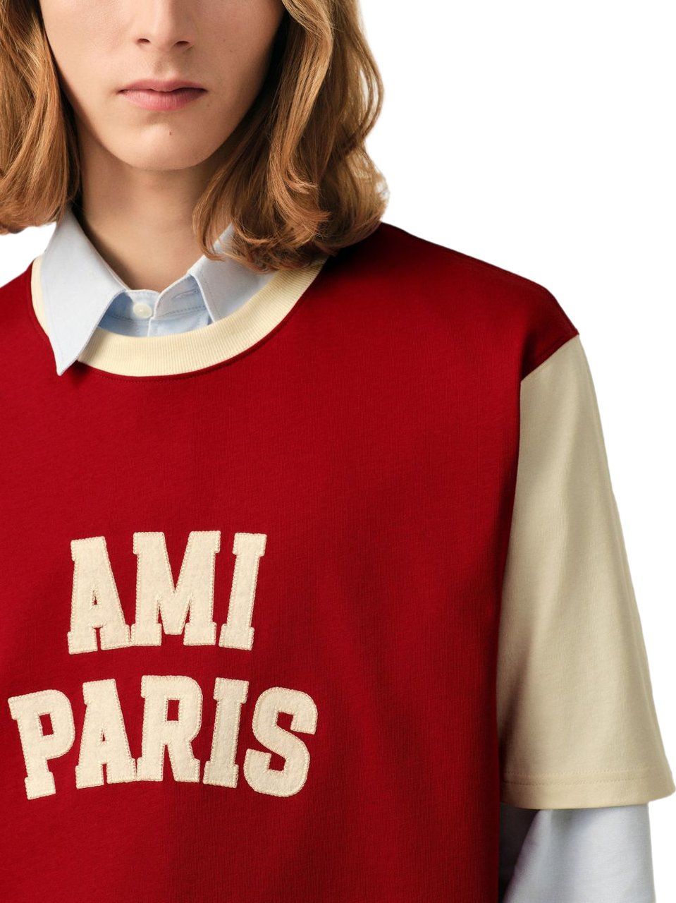 AMI Paris T-Shirts And Polos Rouge Maroon