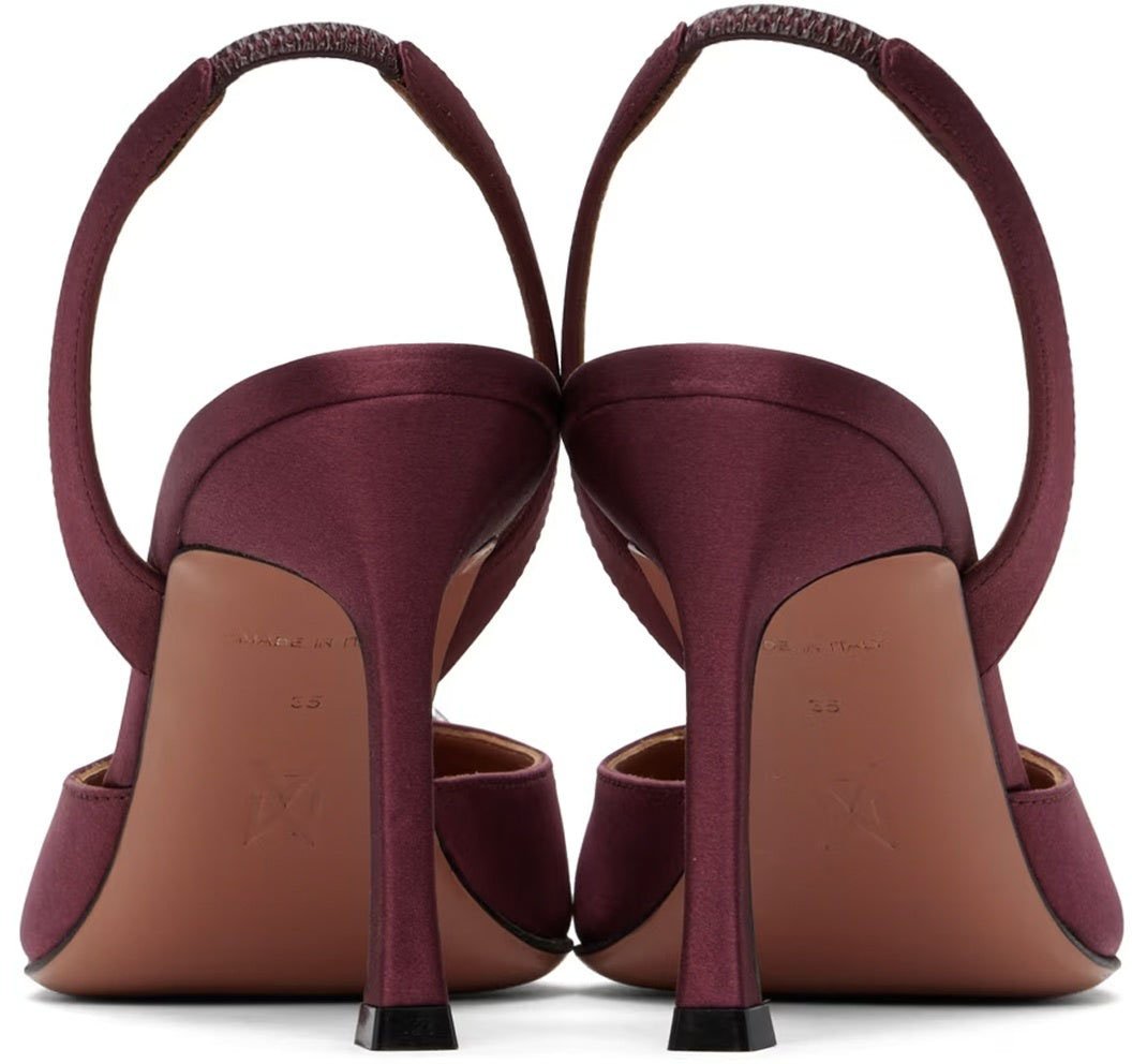 Amina Muaddi Amina Muaddi Camelia Sling 90 Satin Pumps Rood