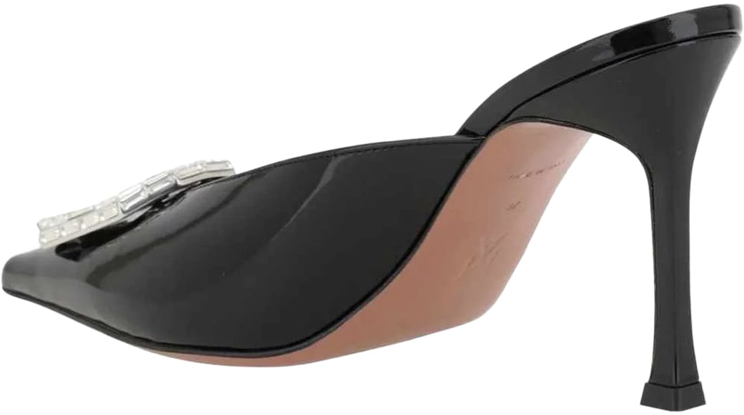 Amina Muaddi Amina Muaddi Camelia Patent 90 Mules Zwart
