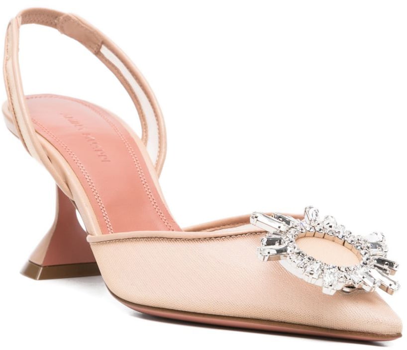 Amina Muaddi With Heel Beige Beige