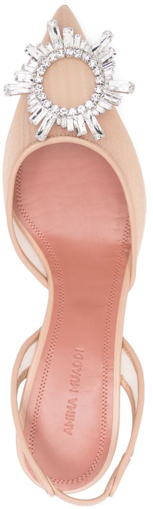 Amina Muaddi With Heel Beige Beige