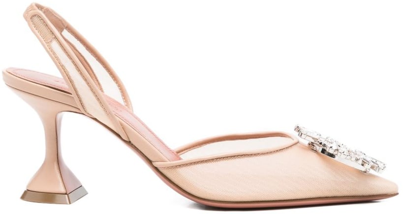 Amina Muaddi With Heel Beige Beige