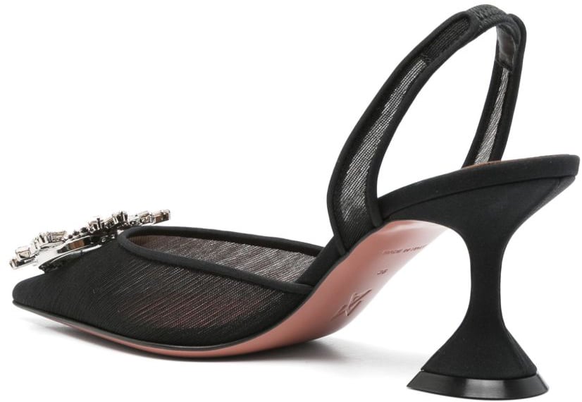 Amina Muaddi With Heel Black Zwart