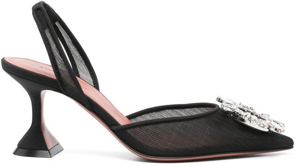 Amina Muaddi With Heel Black Zwart