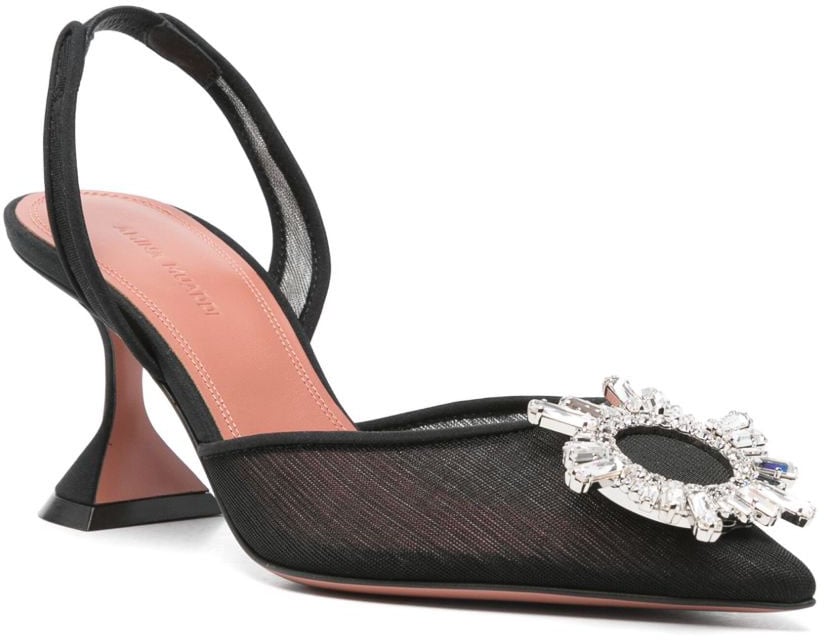 Amina Muaddi With Heel Black Zwart
