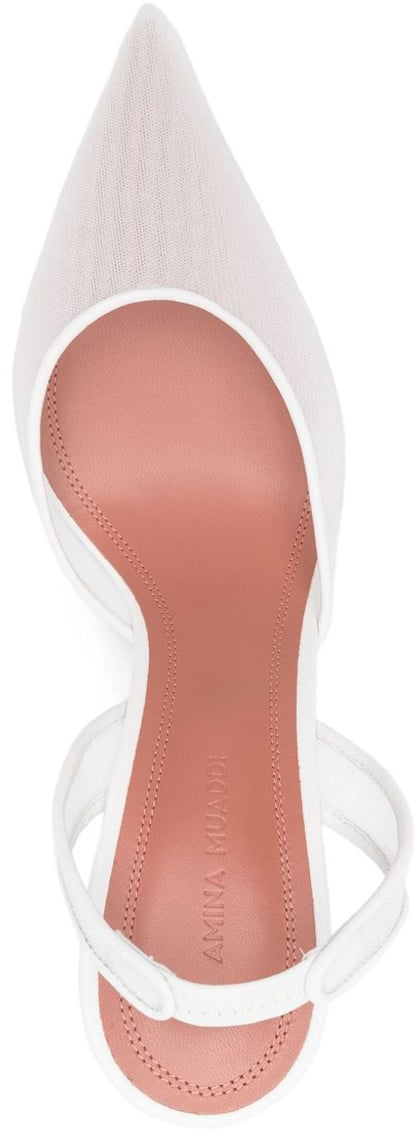 Amina Muaddi With Heel White Wit