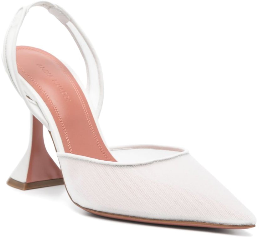 Amina Muaddi With Heel White Wit