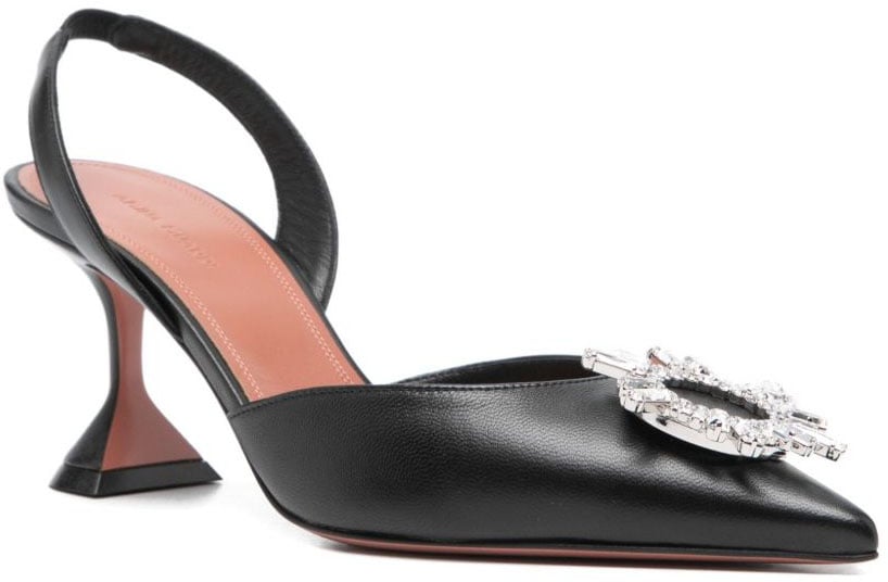 Amina Muaddi With Heel Black Zwart