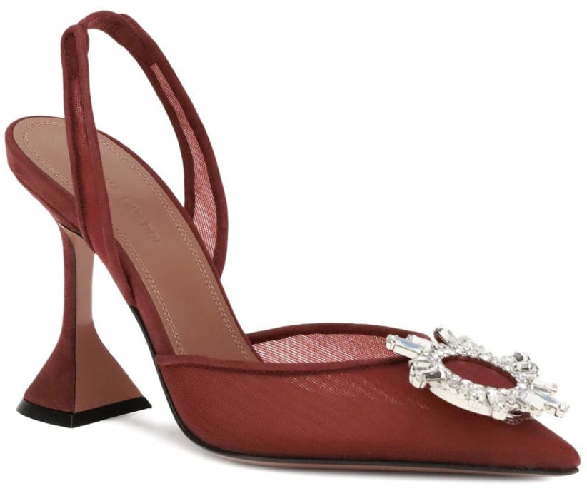 Amina Muaddi With Heel Bordeaux Rood