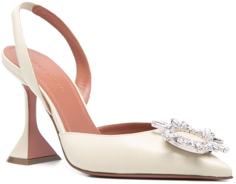 Amina Muaddi With Heel Beige Beige