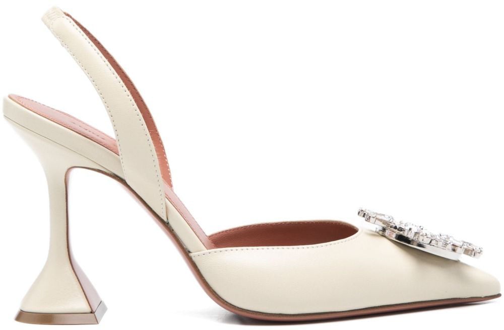 Amina Muaddi With Heel Beige Beige