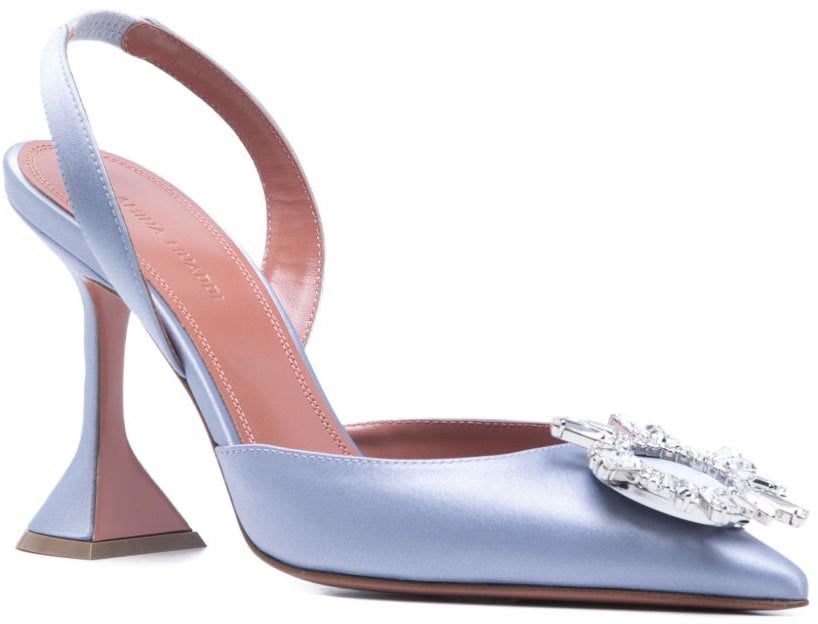 Amina Muaddi With Heel Grey Lichtgrijs