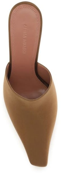 Amina Muaddi Brown Silk Sandals Bruin