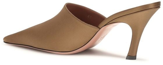 Amina Muaddi Brown Silk Sandals Bruin