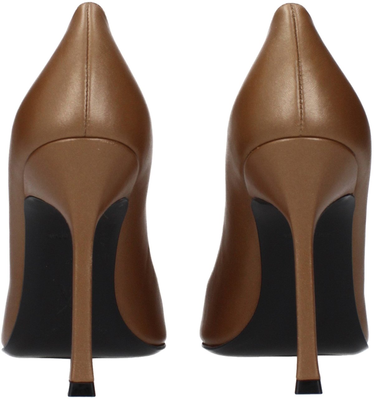 Amina Muaddi Brown Leather High Heel Pumps Bruin
