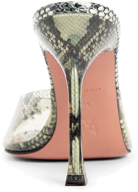 Amina Muaddi Amina Muaddi Alexa Glass 95 Snake Sandals Groen
