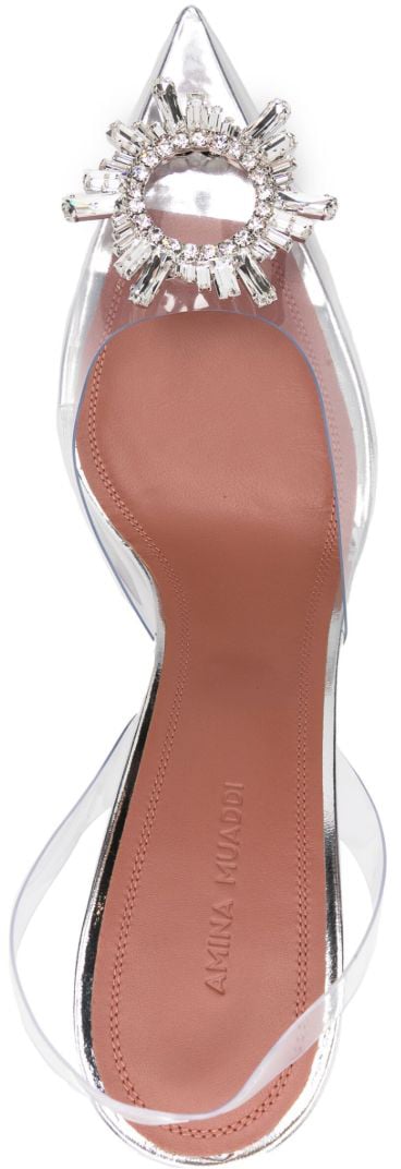 Amina Muaddi With Heel Transparent Neutraal