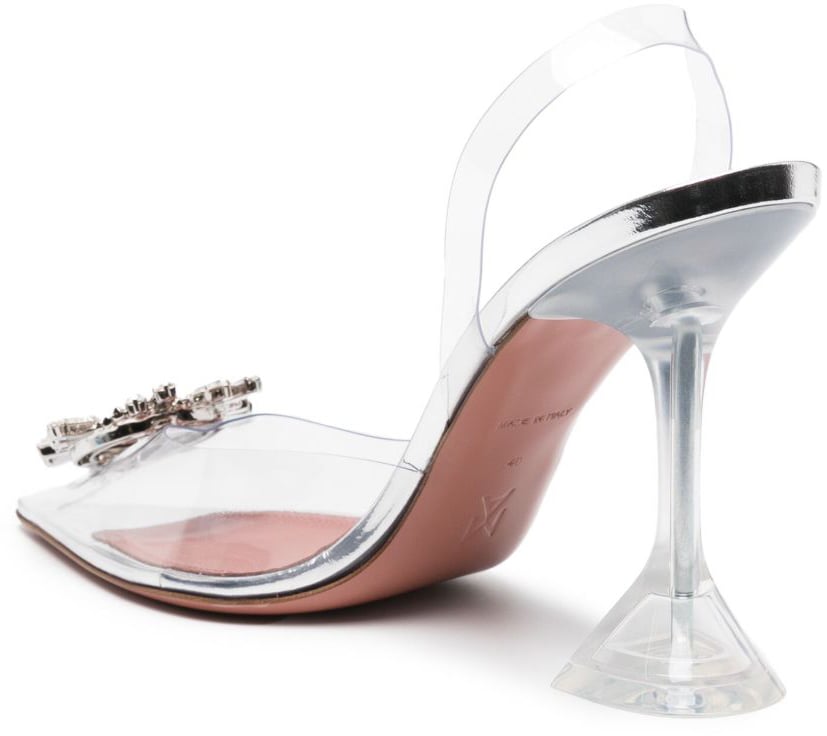 Amina Muaddi With Heel Transparent Neutraal