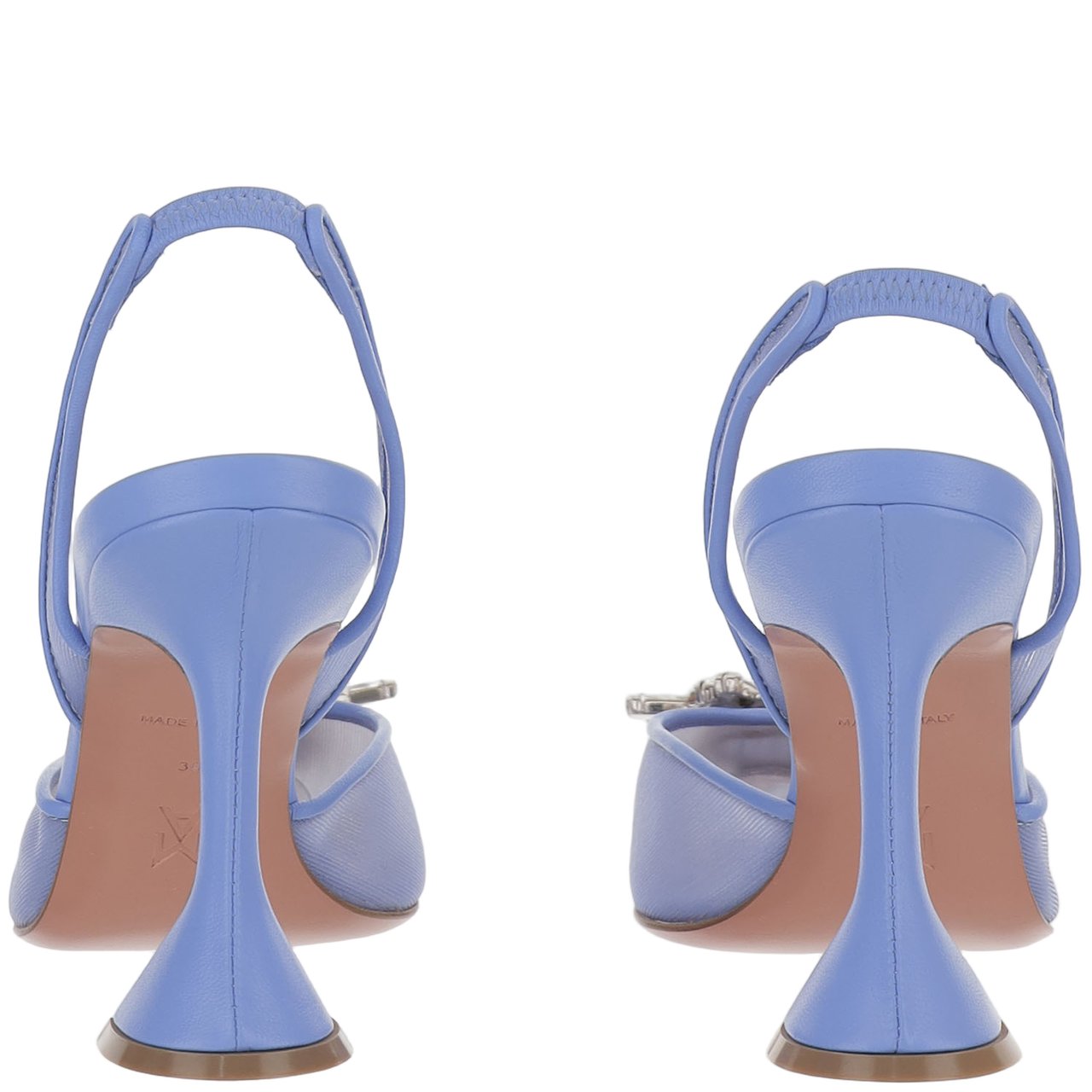 Amina Muaddi Begum Mesh Slingbacks Blauw