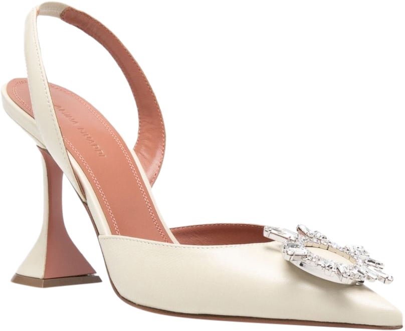 Amina Muaddi Amina Muaddi With Heel White Wit