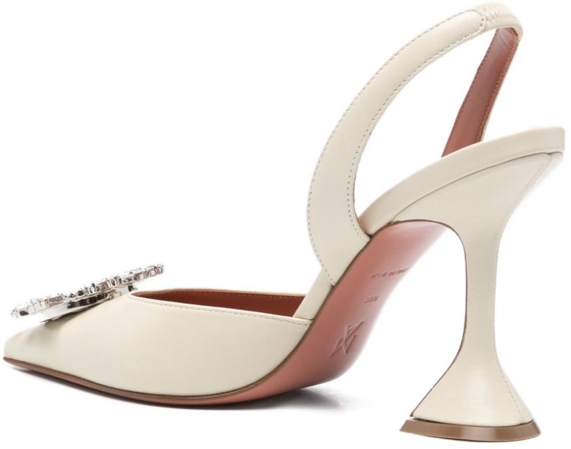 Amina Muaddi With Heel White Wit