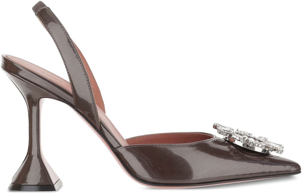 Amina Muaddi With Heel Brown Bruin